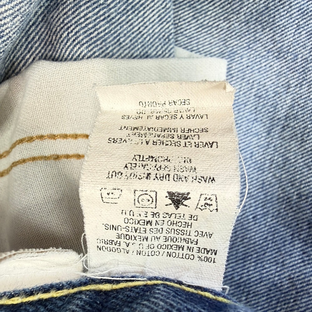 Tommy‎ Jeans Straight Leg Denim Mens 34x30 Blue Frayed Hem 90s Vintage - Picture 9 of 15
